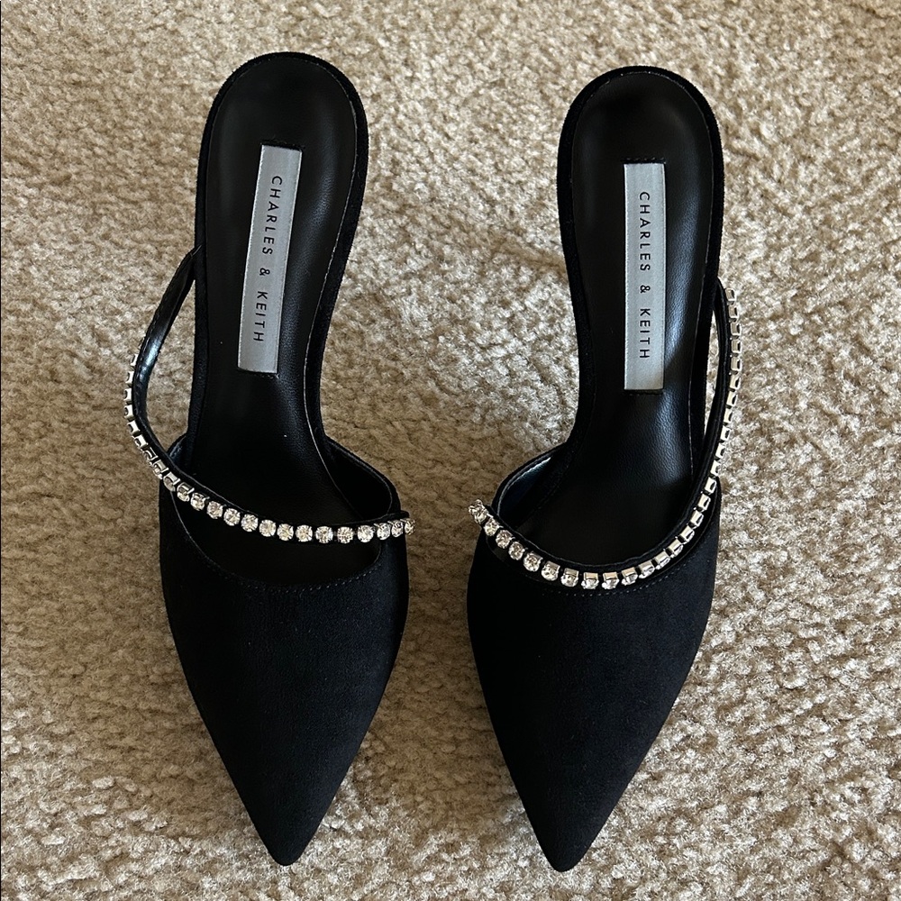 Charles and Keith black high heels